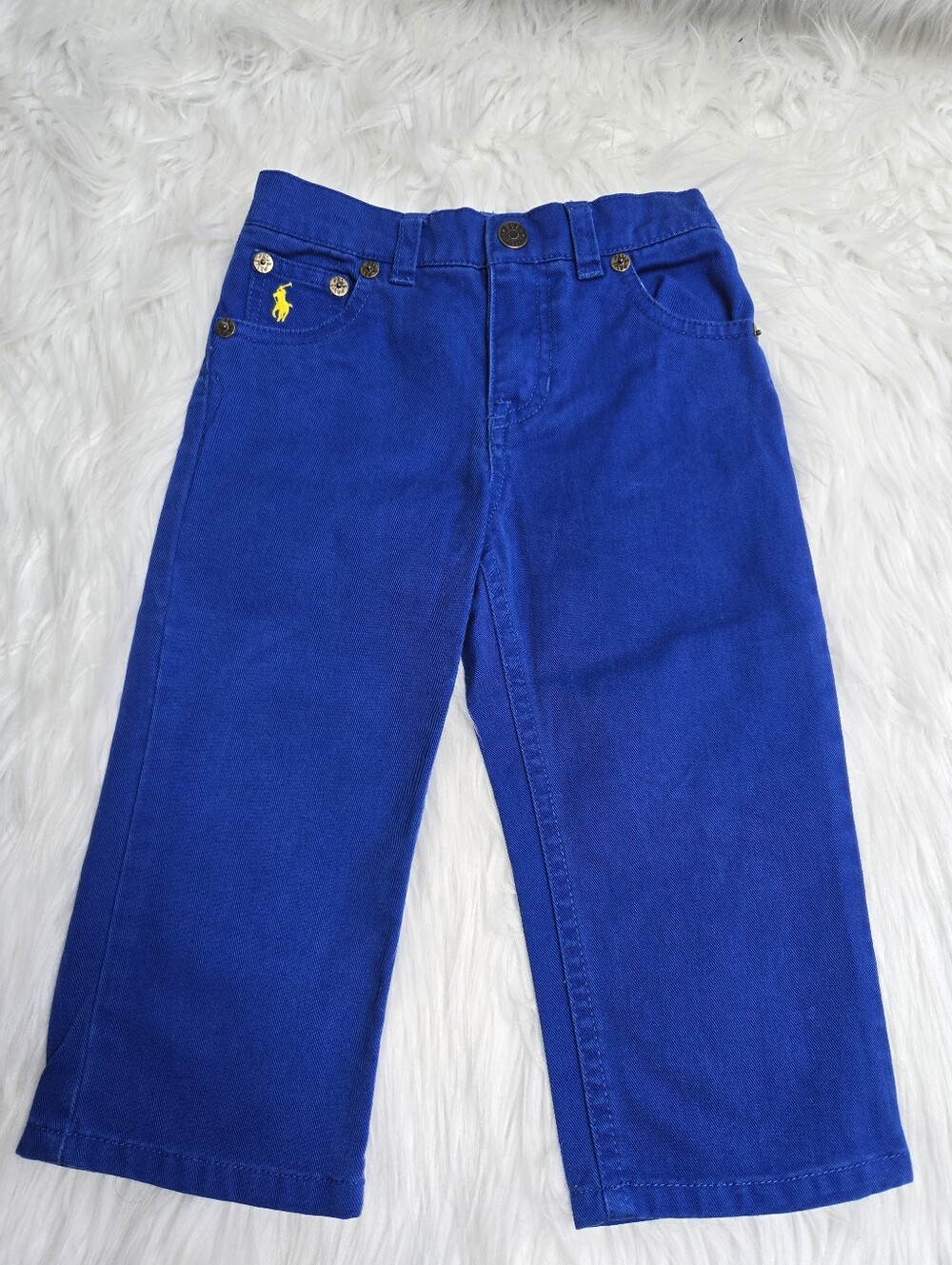 Polo by Ralph Lauren Kids Royal Blue Jeans with Yellow Embroidered Logo